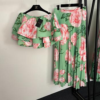 Colestore Dolce & Gabbana Rose Floral Print Green Set