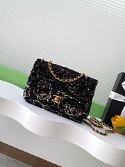 Colestore Chanel Evening Bag Quilted Sequins & Gold-Tone Metal Black 14x21x8cm - 1