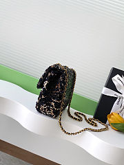 Colestore Chanel Evening Bag Quilted Sequins & Gold-Tone Metal Black 14x21x8cm - 6