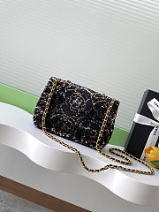 Colestore Chanel Evening Bag Quilted Sequins & Gold-Tone Metal Black 14x21x8cm - 5
