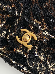 Colestore Chanel Evening Bag Quilted Sequins & Gold-Tone Metal Black 14x21x8cm - 2