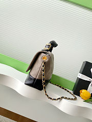 Colestore Chanel Large Flap Bag with Top Handle Suede Calfskin, Shiny Lambskin & Gold-Tone Metal Gray & Black - 6