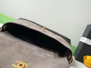 Colestore Chanel Large Flap Bag with Top Handle Suede Calfskin, Shiny Lambskin & Gold-Tone Metal Gray & Black - 3
