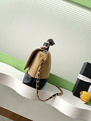 Colestore Chanel Large Flap Bag with Top Handle Suede Calfskin, Shiny Lambskin & Gold-Tone Metal Beige & Black - 6