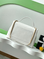 Colestore Chanel Maxi Flap Bag with Top Handle  Calfskin & Gold-Tone Metal White 26x37x10cm - 5