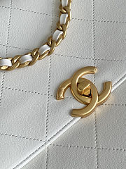 Colestore Chanel Maxi Flap Bag with Top Handle  Calfskin & Gold-Tone Metal White 26x37x10cm - 2