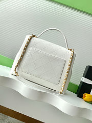 Colestore Chanel Medium Flap Bag with Top Handle  Calfskin & Gold-Tone Metal White 26x33x9cm - 5