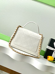 Colestore Chanel Small Flap Bag with Top Handle Calfskin & Gold-Tone Metal White 20.5x28x9.5cm - 3