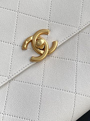 Colestore Chanel Small Flap Bag with Top Handle Calfskin & Gold-Tone Metal White 20.5x28x9.5cm - 2