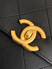 Colestore Chanel Maxi Flap Bag with Top Handle  Calfskin & Gold-Tone Metal Black 26x37x10cm - 5