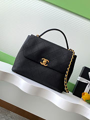 Colestore Chanel Medium Flap Bag with Top Handle Calfskin & Gold-Tone Metal Black 26x33x9cm - 1