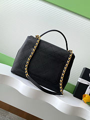 Colestore Chanel Medium Flap Bag with Top Handle Calfskin & Gold-Tone Metal Black 26x33x9cm - 3