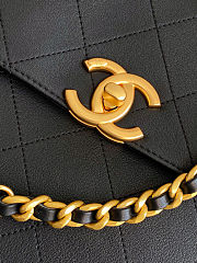 Colestore Chanel Medium Flap Bag with Top Handle Calfskin & Gold-Tone Metal Black 26x33x9cm - 2