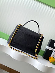 Colestore Chanel Small Flap Bag with Top Handle Calfskin & Gold-Tone Metal Black 20.5x28x9.5cm - 3