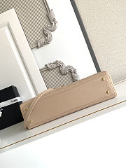 Colestore Chanel Maxi Flap Bag with Top Handle Calfskin & Gold-Tone Metal Beige 26x37x10cm - 6