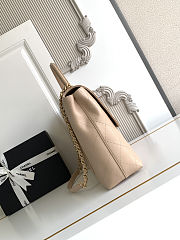 Colestore Chanel Maxi Flap Bag with Top Handle Calfskin & Gold-Tone Metal Beige 26x37x10cm - 5