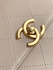 Colestore Chanel Maxi Flap Bag with Top Handle Calfskin & Gold-Tone Metal Beige 26x37x10cm - 2