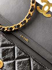 Colestore Chanel Large Flap Bag Patent Lambskin & Gold-Tone Metal Black 18x30x5cm - 5