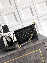 Colestore Chanel Small Flap Bag Patent Lambskin & Gold-Tone Metal Black 19.5x5x12cm - 3