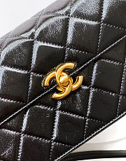 Colestore Chanel Small Flap Bag Patent Lambskin & Gold-Tone Metal Black 19.5x5x12cm - 2