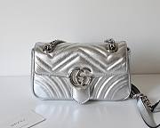 Colestore Gucci GG Marmont Small Shoulder Bag Silver leather 22x13x6cm - 1