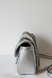 Colestore Gucci GG Marmont Small Shoulder Bag Silver leather 22x13x6cm - 4