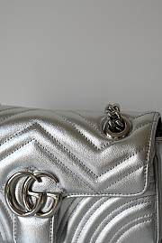 Colestore Gucci GG Marmont Small Shoulder Bag Silver leather 22x13x6cm - 3