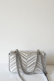Colestore Gucci GG Marmont Small Shoulder Bag Silver leather 22x13x6cm - 2