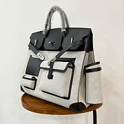 Colestore Hermes Birkin 40 HAC Cargo – Black Ecru Canvas Birkin Bag - 2