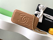 Colestore Chanel Small Top Handle Vanity Case Dark Beige Lambskin 17x9.5x8cm - 5