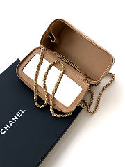 Colestore Chanel Small Top Handle Vanity Case Dark Beige Lambskin 17x9.5x8cm - 4