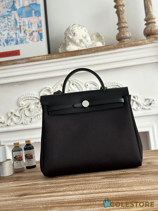 Colestore Hermes Herbag Zip 31 bag Turned Inside Out Black - 1