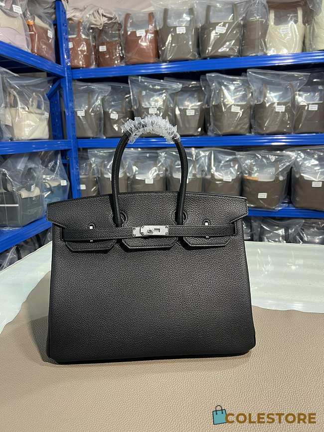 Colestore Hermes Birkin Black Silver hardware Togo 35CM - 1