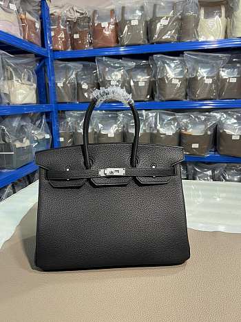 Colestore Hermes Birkin Black Silver hardware Togo 35CM