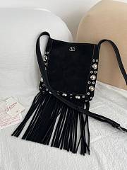 Colestore Valentino Garavani NELLCÔTE Black Fringe Suede Bag 20x20x3cm - 1