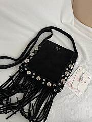 Colestore Valentino Garavani NELLCÔTE Black Fringe Suede Bag 20x20x3cm - 4