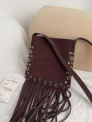 Colestore Valentino Garavani NELLCÔTE Brown Fringe Suede Bag 20x20x3cm - 4