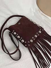 Colestore Valentino Garavani NELLCÔTE Brown Fringe Suede Bag 20x20x3cm - 2