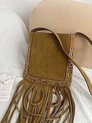 Colestore Valentino Garavani NELLCÔTE Havana Beige Fringe Suede Bag 20x20x3cm - 3