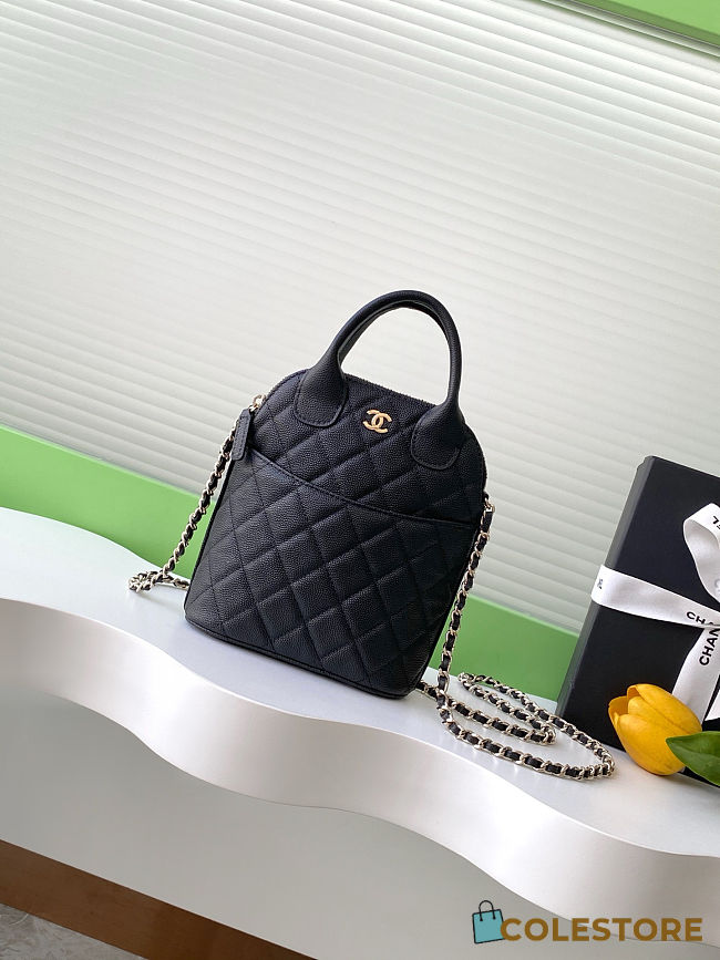 Colestore Chanel Clutch with Chain - Grained Calfskin & gold-tone Black 18x17x6cm - 1