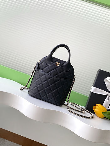 Colestore Chanel Clutch with Chain - Grained Calfskin & gold-tone Black 18x17x6cm