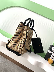 Colestore Chanel Deauville Black Tote Straw with Chain size 38cm - 2