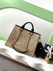 Colestore Chanel Deauville Black Tote Straw with Chain size 38cm - 4