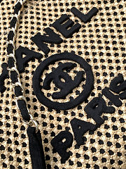 Colestore Chanel Deauville Black Tote Straw with Chain size 38cm - 3