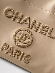 Colestore Chanel Deauville Beige Tote Straw with Chain size 34cm - 3