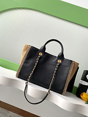 Colestore Chanel Deauville Black Tote Straw with Chain size 34cm - 4