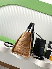 Colestore Chanel Deauville Black Tote Straw with Chain size 34cm - 3