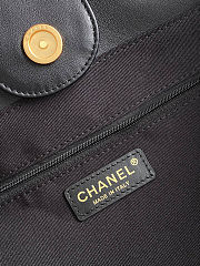 Colestore Chanel Deauville Black Tote Straw with Chain size 34cm - 2