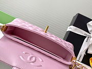 Colestore Chanel Mini Kelly Flap Bag With Top Handle Lambskin Pink 12x22x6cm - 5