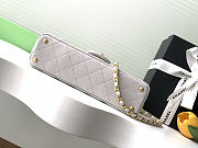 Colestore Chanel Mini Kelly Flap Bag With Top Handle Lambskin Light Grey 12x22x6cm - 5